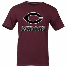 Chicago Maroons  Adult Arch and Logo Tagless T-Shirt - Maroon
