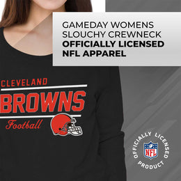 Cleveland Browns NFL Womens Crew Neck Light Weight - Black