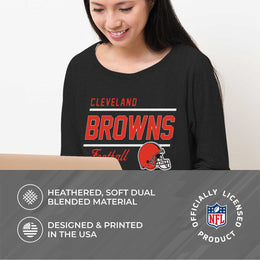 Cleveland Browns NFL Womens Crew Neck Light Weight - Black