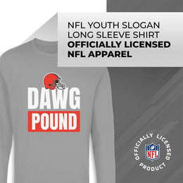 Cleveland Browns NFL Youth Team Slogan Long Sleeve Shirt  - Gray