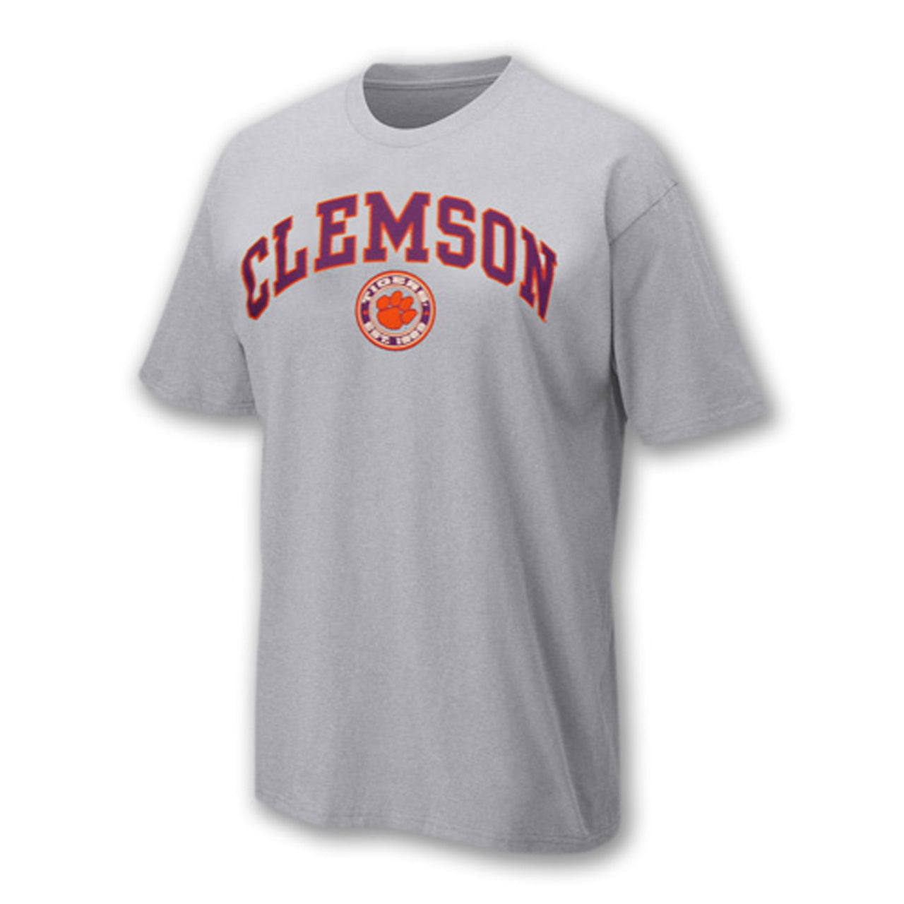 Clemson Tigers  Adult Arch and Ring T-Shirt - Gray