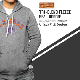Clemson Tigers College Gray University Seal Hooded Sweatshirt - Gray