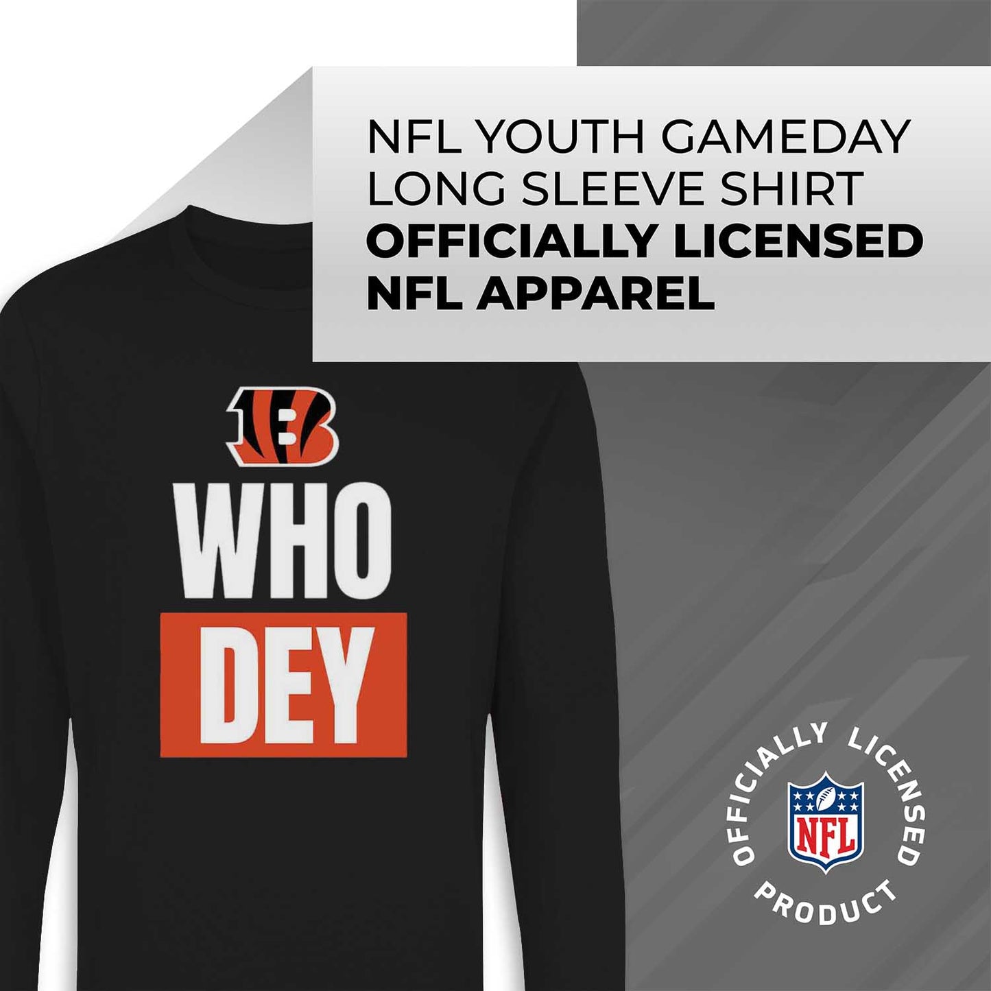 Cincinnati Bengals NFL Youth Team Slogan crewneck Sweatshirt - Black