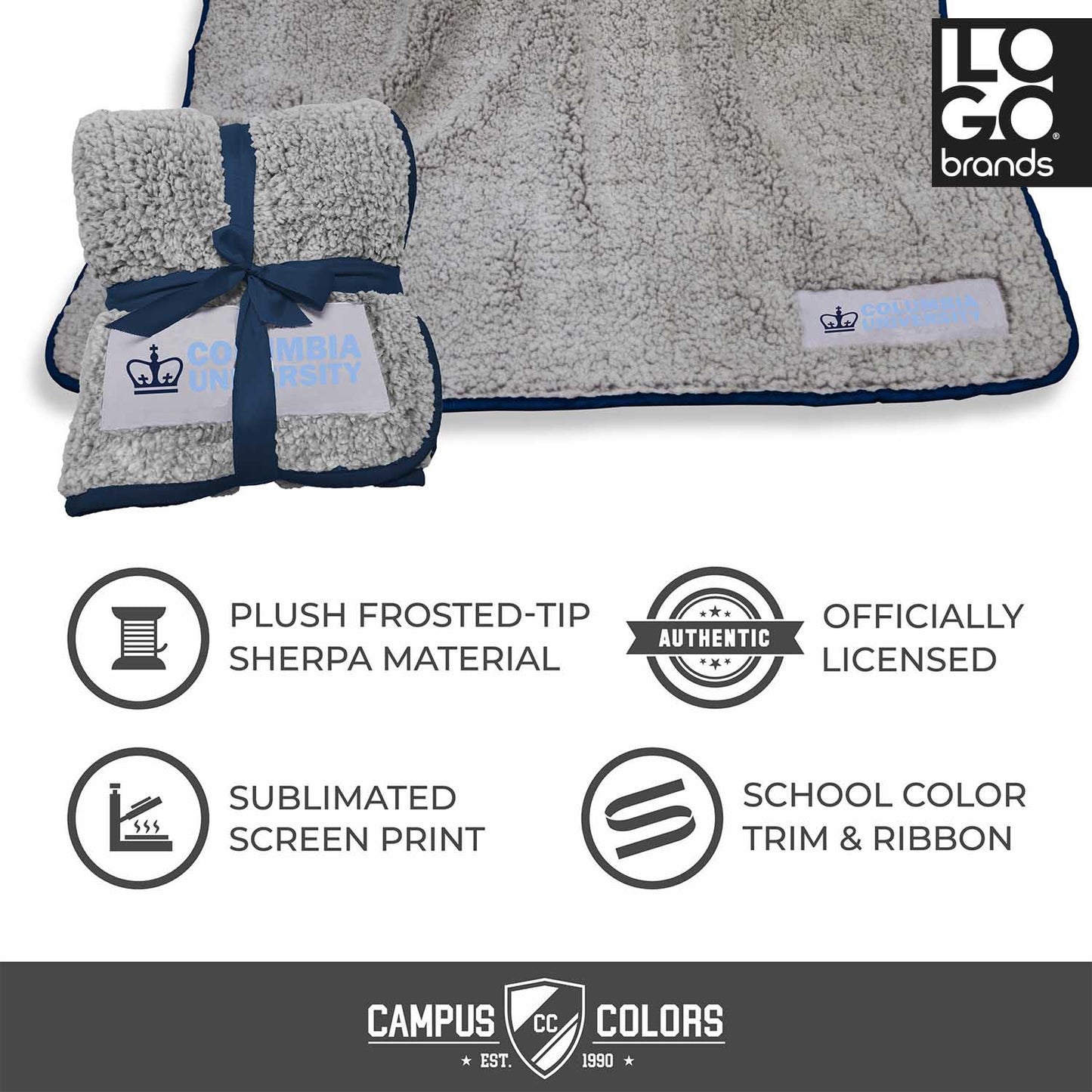 Columbia Lions Frosty Fleece 60 X 50 Blanket - Navy