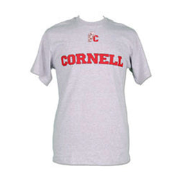 Cornell Big Red  Icon and Arch Short Sleeve T-shirt - Gray