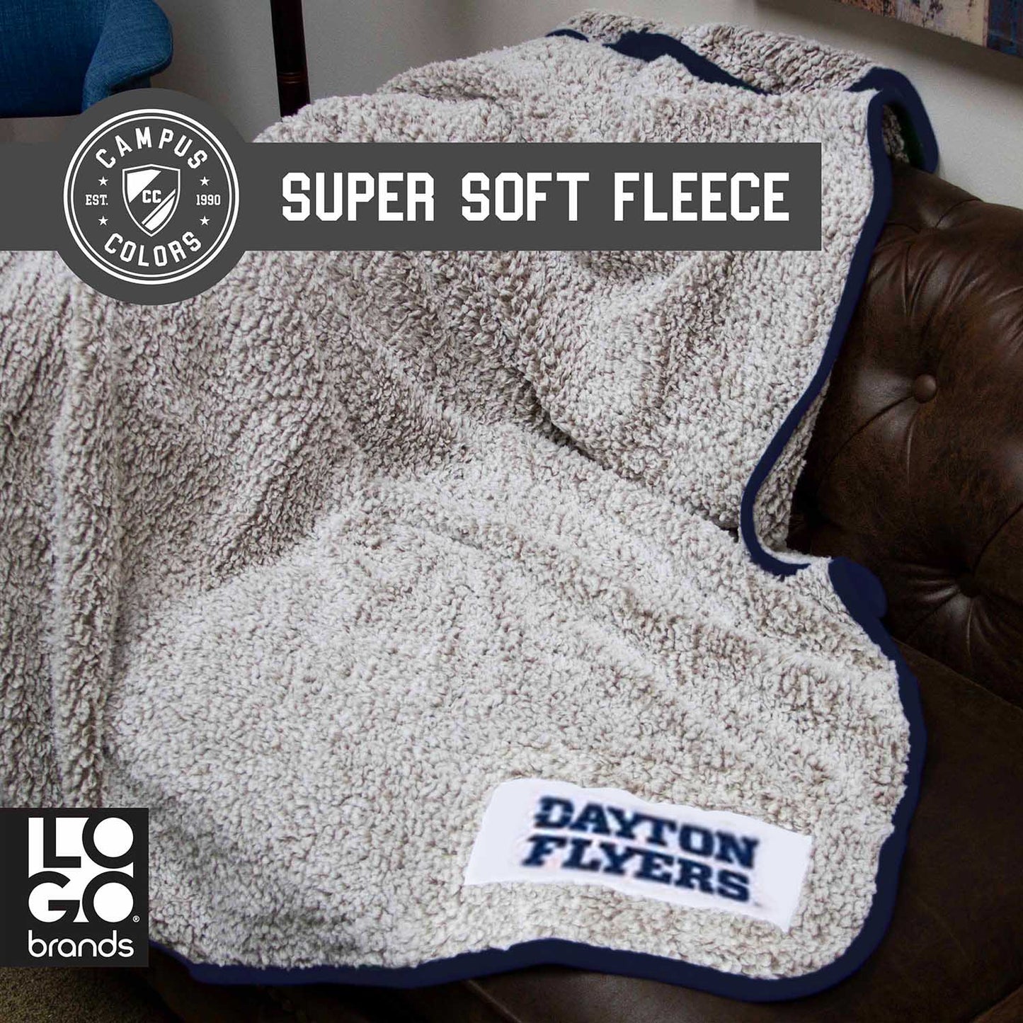 Dayton Flyers Frosty Fleece 60 X 50 Blanket - Navy