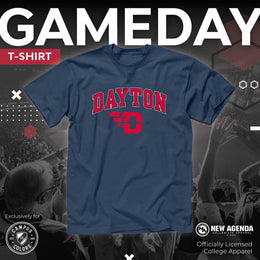 Dayton Flyers  Arch and Logo T-Shirt - Navy