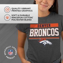 Denver Broncos NFL Women's Team Block Plus Sized Relaxed Fit T-Shirt - Charcoal