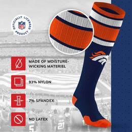 Denver Broncos NFL Adult Compression Socks - Navy
