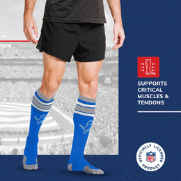 Detroit Lions NFL Adult Compression Socks - Light Blue
