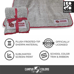 Denver Pioneers Frosty Fleece 60 X 50 Blanket - Cardinal
