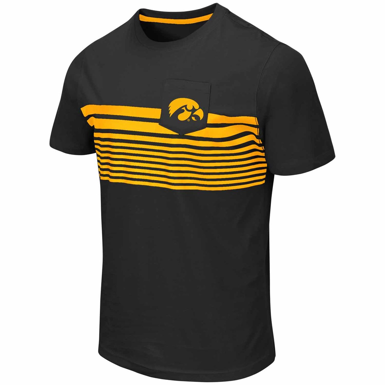 Iowa Hawkeyes  Adult NCAA Futuna Short Sleeve Pocket T-Shirt  - Black