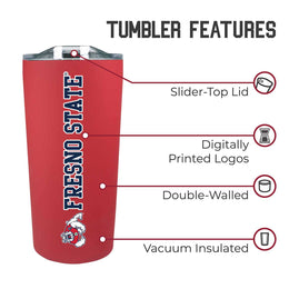 Fresno State Bulldogs NCAA Stainless Steel Tumbler perfect for Gameday - Red