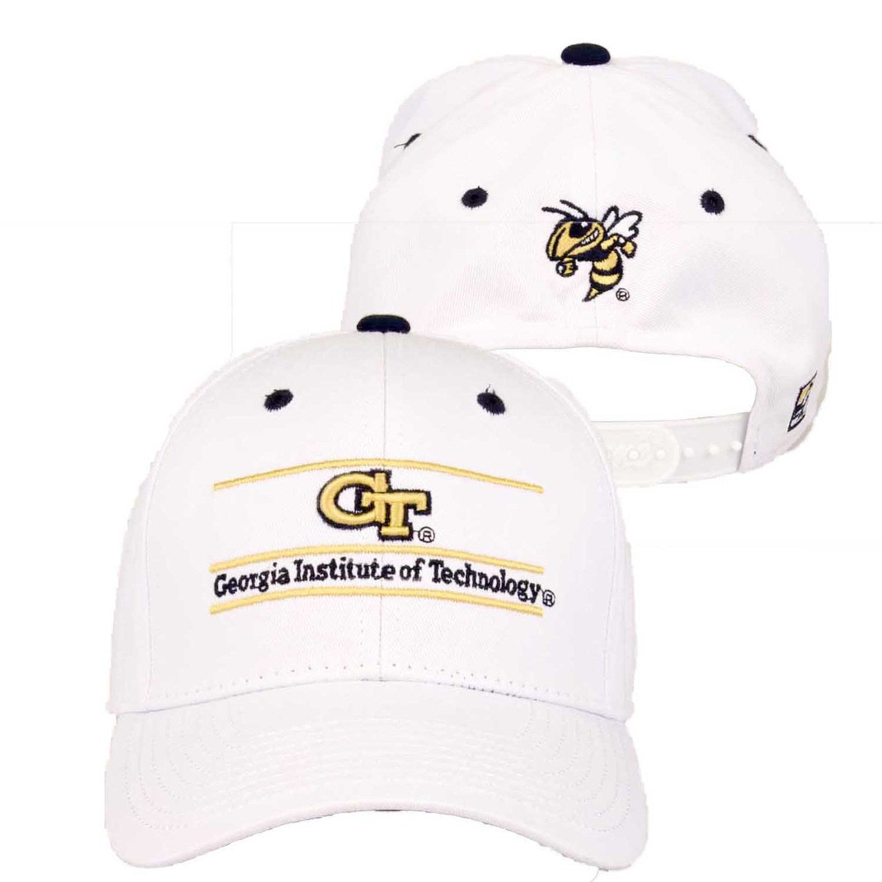 Georgia Tech Yellowjackets  Adult Game Bar Adjustable Hat - White