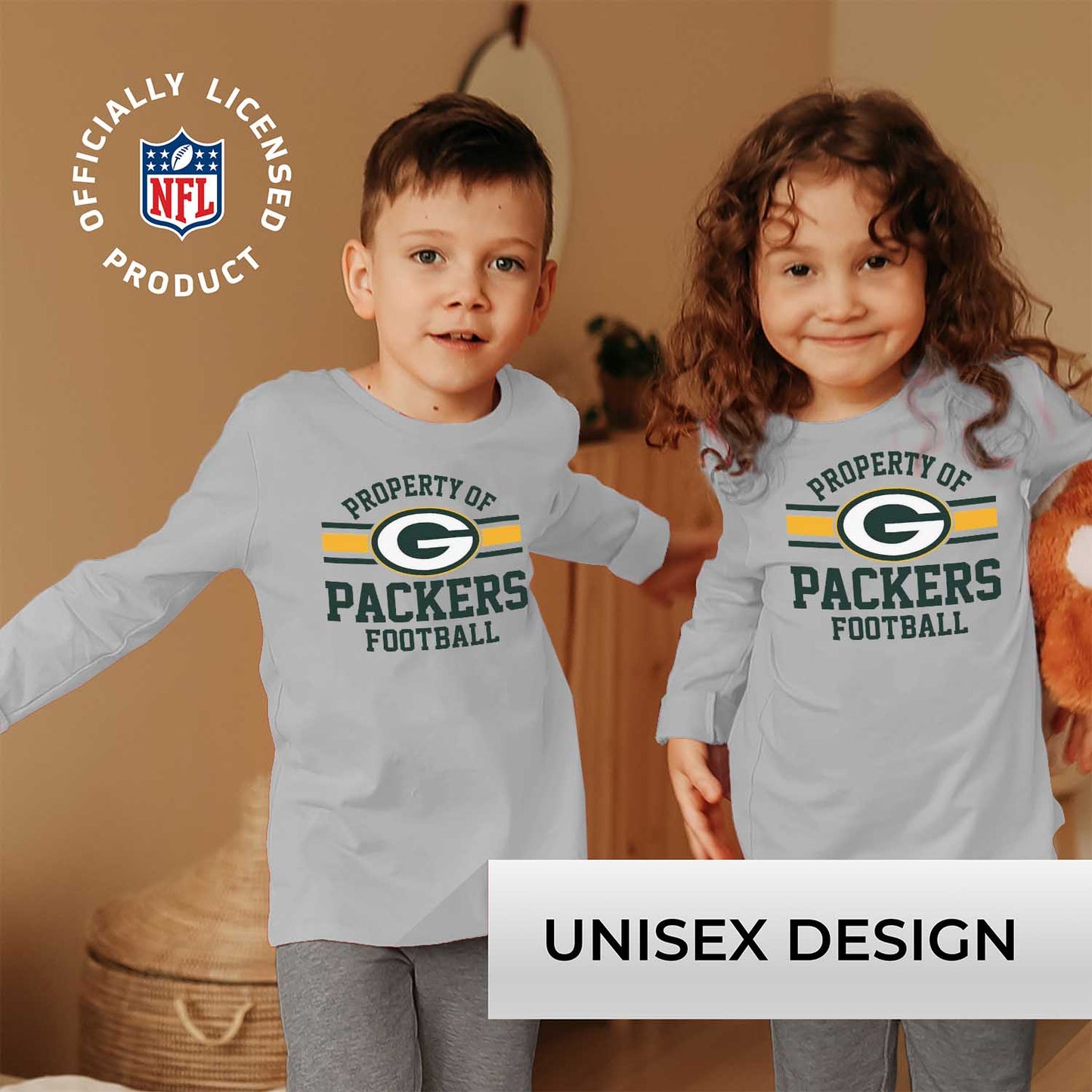 Green Bay Packers NFL Youth Property Of Crew Sweatshirt - Sport Gray