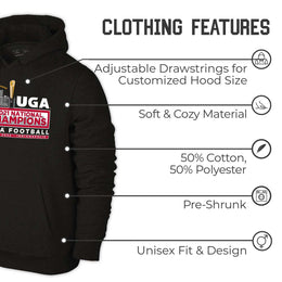 Georgia Bulldogs  2021 Adult Undisputed National Championship Fleece Hooded Sweatshirt - Black