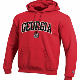 Georgia Bulldogs Champion Adult Tackle Twill Hooded Sweatshirt - Red