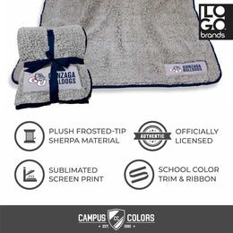 Gonzaga Bulldogs Frosty Fleece 60 X 50 Blanket - Navy