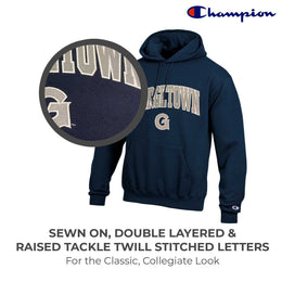Georgetown Hoyas Champion Adult Tackle Twill Hooded Sweatshirt - Navy