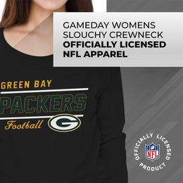 Green Bay Packers NFL Womens Crew Neck Light Weight - Black