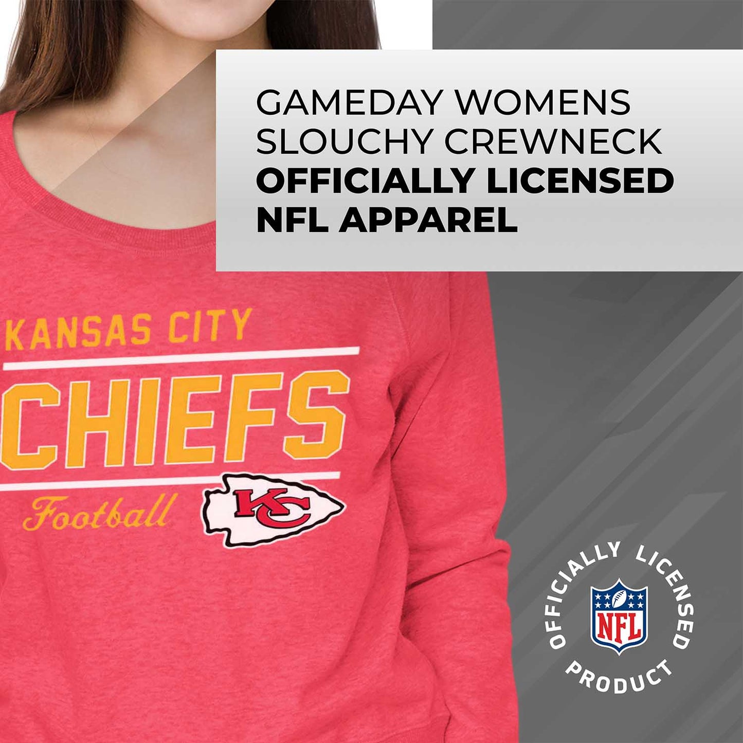 Kansas City Chiefs NFL Womens Crew Neck Light Weight - Red