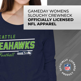 Seattle Seahawks NFL Womens Crew Neck Light Weight - Navy