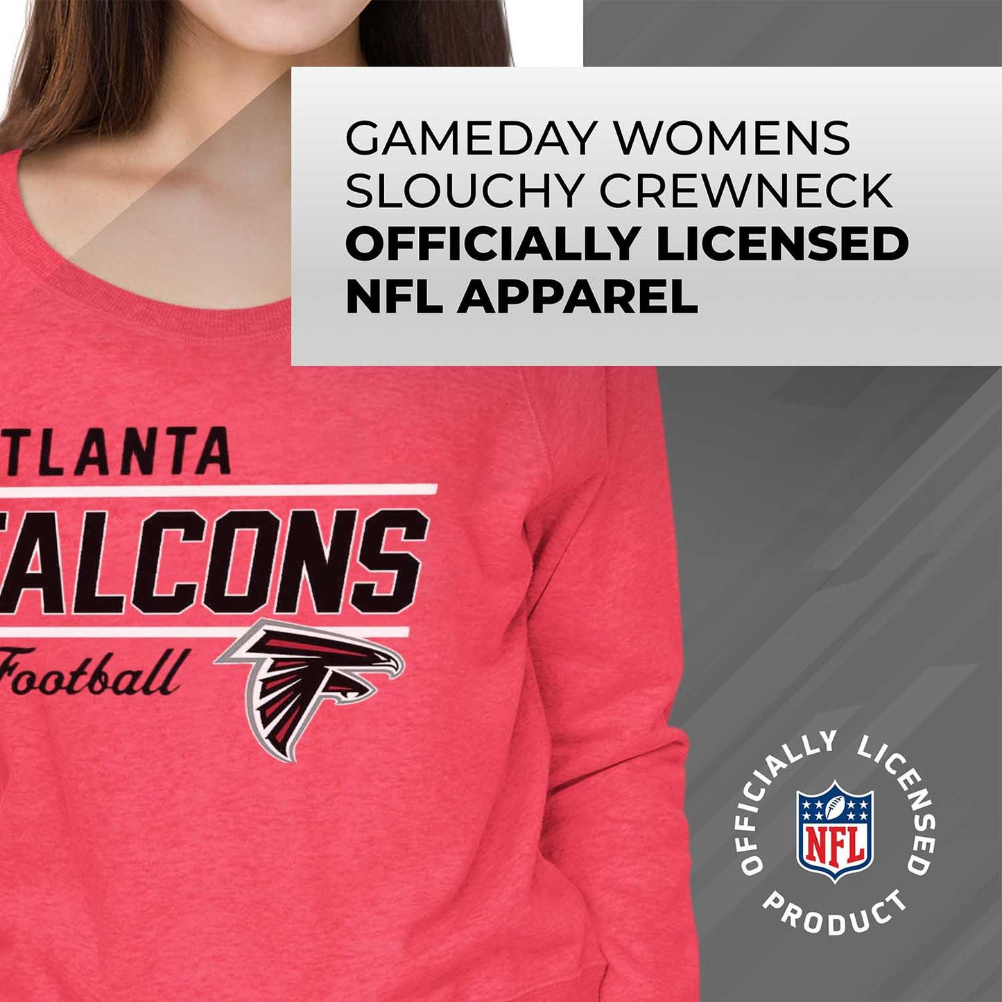 Atlanta Falcons NFL Womens Crew Neck Light Weight - Red