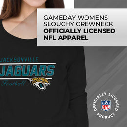 Jacksonville Jaguars NFL Womens Crew Neck Light Weight - Black