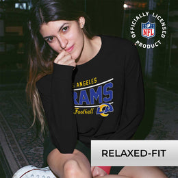 Los Angeles Rams NFL Womens Crew Neck Light Weight - Black