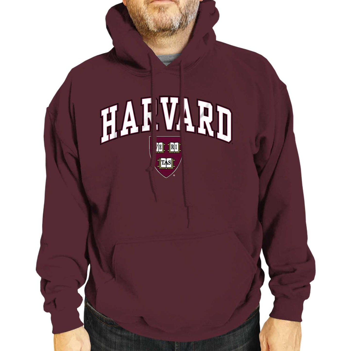 Harvard Crimson Campus Colors Adult Arch & Logo Soft Style Gameday Hooded Sweatshirt  - Maroon