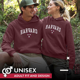 Harvard Crimson Campus Colors Adult Arch & Logo Soft Style Gameday Hooded Sweatshirt  - Maroon
