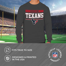 Houston Texans NFL Adult Charcoal Long Sleeve T Shirt - Charcoal