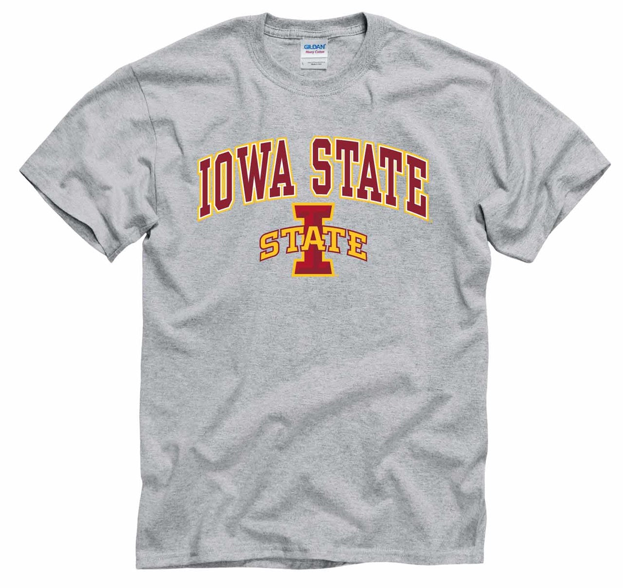 Iowa State Cyclones  Arch and Logo Short Sleeve T-shirt - Gray