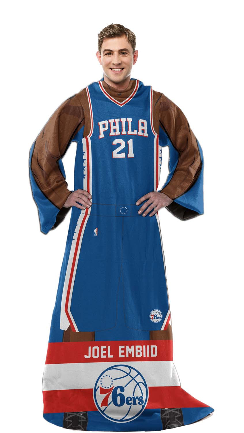 Philadelphia 76ers Officially Licensed Wearable Blankets with Sleeves - Blue