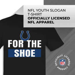 Indianapolis Colts NFL Youth Team Slogan Short Sleeve Lightweight T Shirt - Black