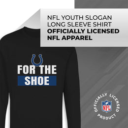 Indianapolis Colts NFL Youth Team Slogan crewneck Sweatshirt - Black