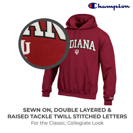 Indiana Hoosiers Champion Adult Tackle Twill Hooded Sweatshirt - Cardinal