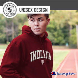 Indiana Hoosiers Champion Adult Tackle Twill Hooded Sweatshirt - Cardinal