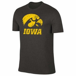 Iowa Hawkeyes Adult MVP Heathered Cotton Blend T-Shirt - Black