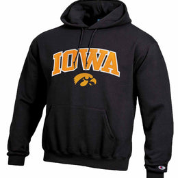 Iowa Hawkeyes Champion Adult Tackle Twill Hooded Sweatshirt - Black