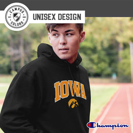 Iowa Hawkeyes Champion Adult Tackle Twill Hooded Sweatshirt - Black