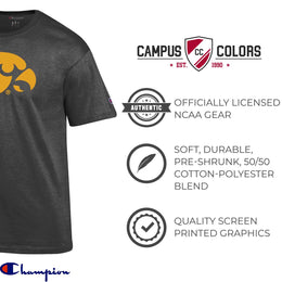 Iowa Hawkeyes Champion Adult NCAA Soft Style Mascot Tagless T-Shirt - Charcoal
