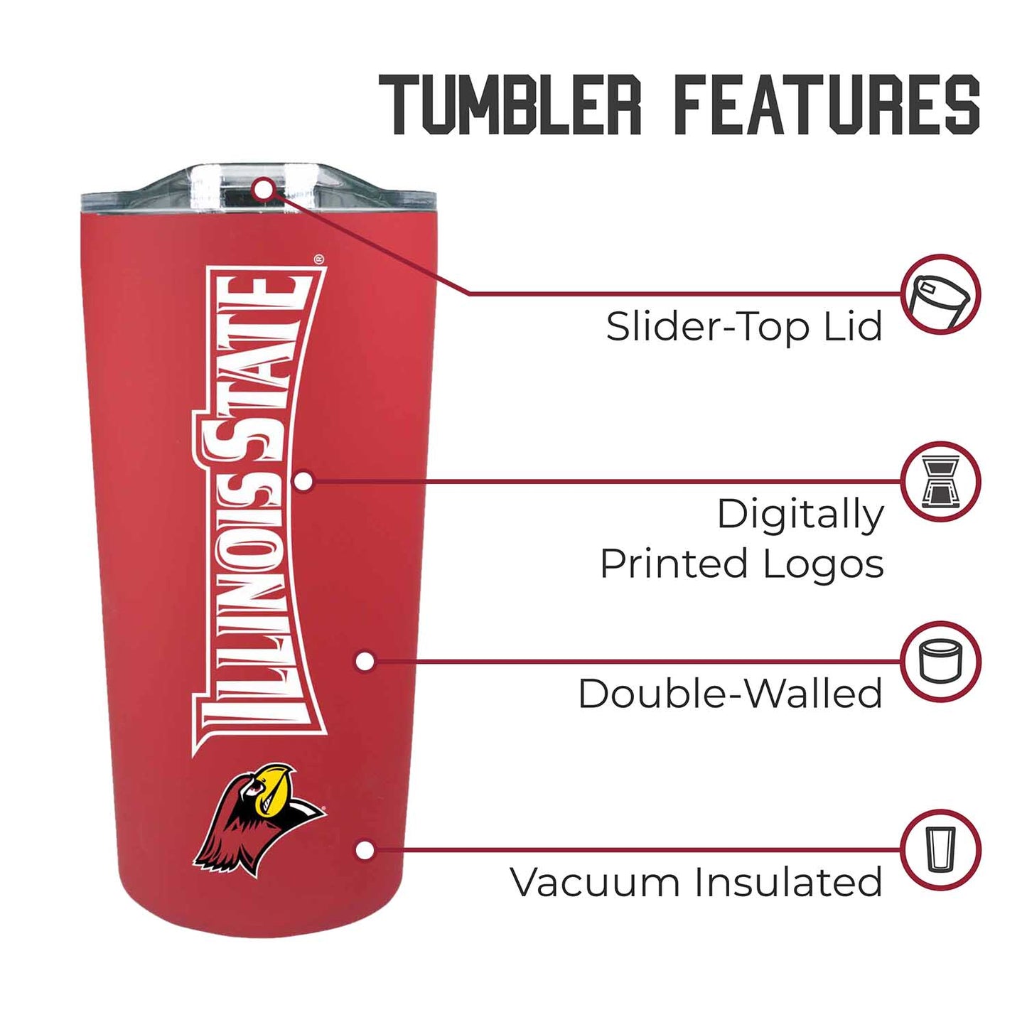 Illinois State Redbirds NCAA Stainless Steel Tumbler perfect for Gameday - Red