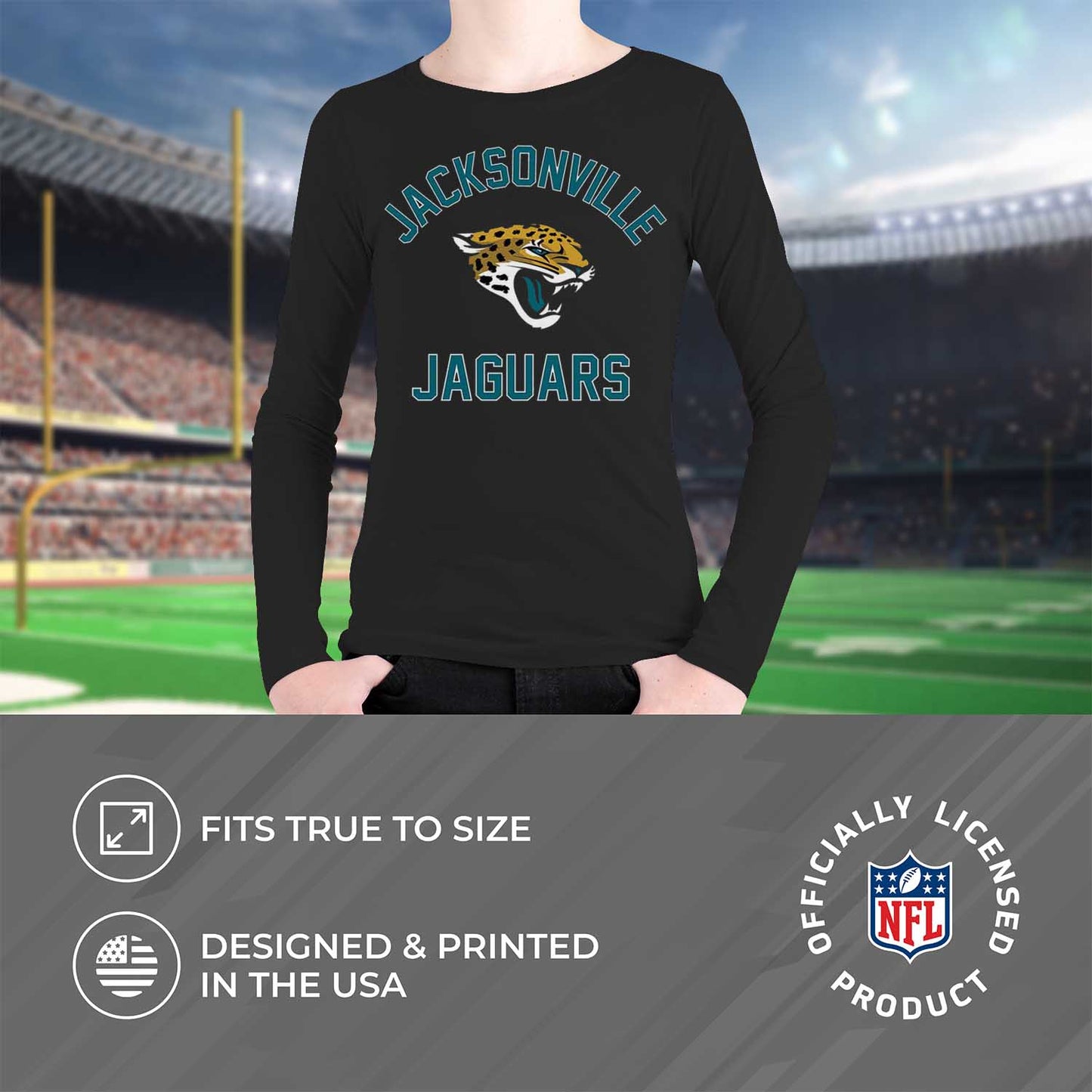 Jacksonville Jaguars NFL Youth Gameday Crewneck Sweatshirt - Black
