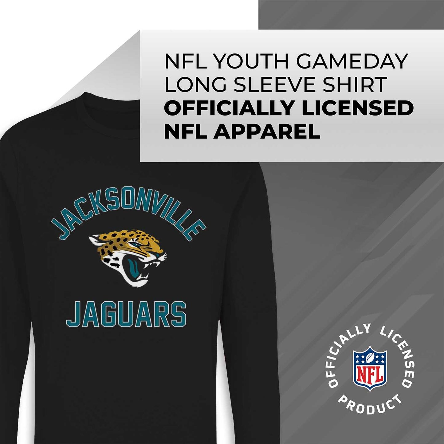 Jacksonville Jaguars NFL Gameday Youth Football Long Sleeve Shirt - Black