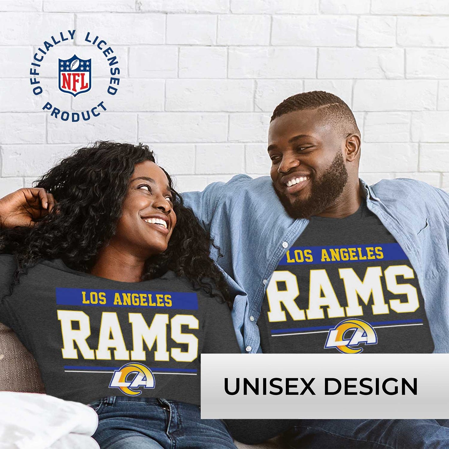 Los Angeles Rams NFL Adult Charcoal Long Sleeve T Shirt - Charcoal