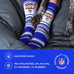 Los Angeles Rams NFL Championship Striped Dress Socks - Royal