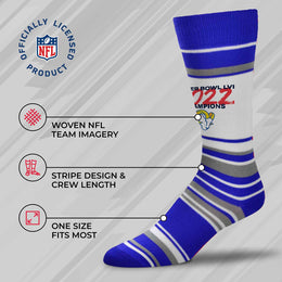Los Angeles Rams NFL Championship Striped Dress Socks - Royal