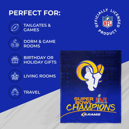 Los Angeles Rams Northwest Super Bowl LVI Champions 50 x 60 Silk Touch Throw Blanket  - Royal
