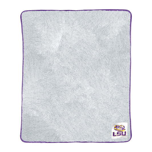 LSU Tigers NCAA Silk Sherpa College Throw Blanket - Purple